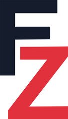 Fototapeta premium A striking logo design featuring the initials 'F' and 'Z' in contrasting colors. This contemporary graphic is ideal for branding, corporate identity, or personal projects. Perfect for use in marketing