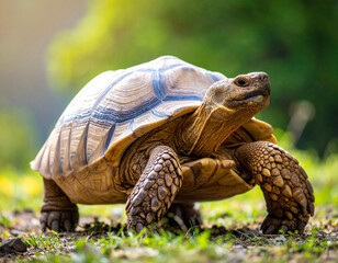 Big turtle isolated on white background