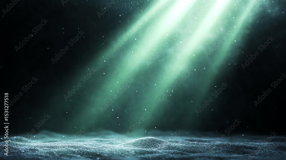 Aufkleber Soft, ethereal light filters through deep water, creating a serene underwater atmosphere with gentle waves and fine particles.