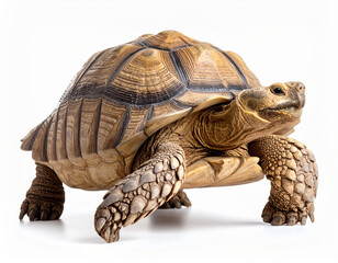 Big turtle isolated on white background