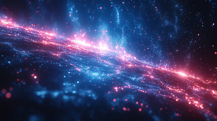 Vibrant cosmic scene depicting colorful galaxies and stars shining in the vastness of space, showcasing the beauty of the universe.