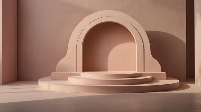 Art Deco Style Mockup. A symmetrical Art Deco-inspired mockup stage with gold accents, geometric shapes, and black marble backdrop, perfect for luxury product presentations.