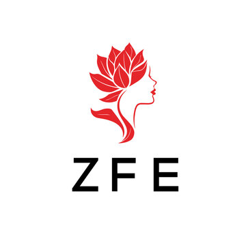 ZFE Letter logo white background