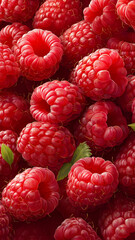 Fresh raspberries create a rich tapestry of color and texture in this delightful arrangement Generative AI