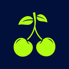 Cherry fruit trendy artwork glorious abstract vector illustration colorful applicative design