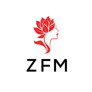 ZFM Letter logo white background