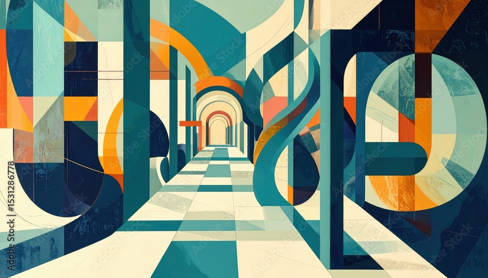 Poster abstract visualization of complex shapes and forms in pathway design