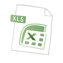 Excel icon hand drawn illustration. Vector