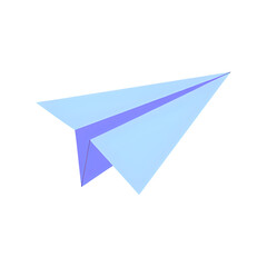 Paper Airplane:  Blue Origami Plane Illustration, Flight Concept