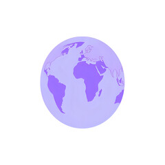 Purple Earth Globe: Minimalist World Map Graphic