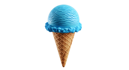 Blue Ice Cream Scoop PNG Isolated on Transparent or White Background