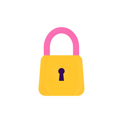 Padlock Icon: Yellow and Pink Security Symbol