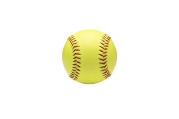 Isolated Bright Yellow Softball