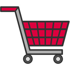 red shopping cart icon