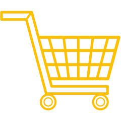 yellow outline shopping cart icon