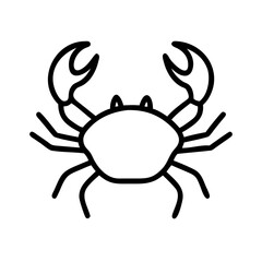 Crab black and white silhouette on white background