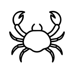Crab black and white silhouette on white background