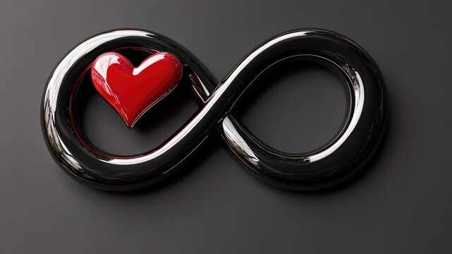 Infinity symbol with a red heart
