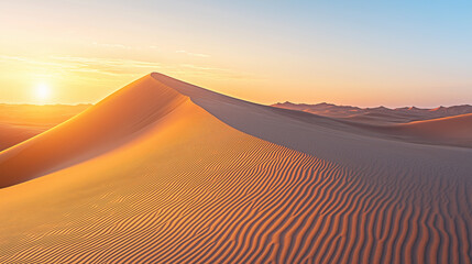 Golden hour over the sand dunes