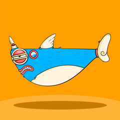 Different fish characters, fish shirt patterns, sharks