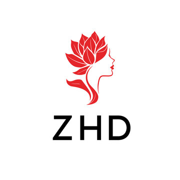 ZHD Letter logo white background