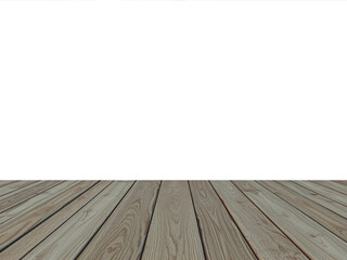 Wood floor isolated on white background  for product display.