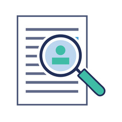Magnifying glass over resume document