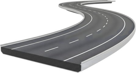 Illustration 3D curved road 
