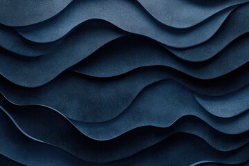 Obraz premium Abstract dark blue layered wavy texture