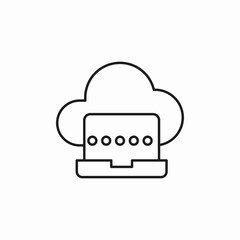 laptop cloud icon sign vector