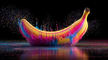 Vibrant Rainbow Banana Splash: A Colorful Culinary Masterpiece