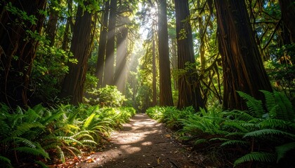 Obraz premium Sunlight Filtering Through a Vibrant Underwater Forest of Kelp