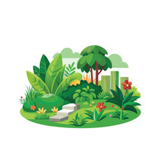 Isolated Broadleaf Tree Vector Art Lush Green Tree Illustration on White Background