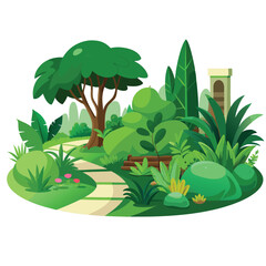 Isolated Broadleaf Tree Vector Art Lush Green Tree Illustration on White Background