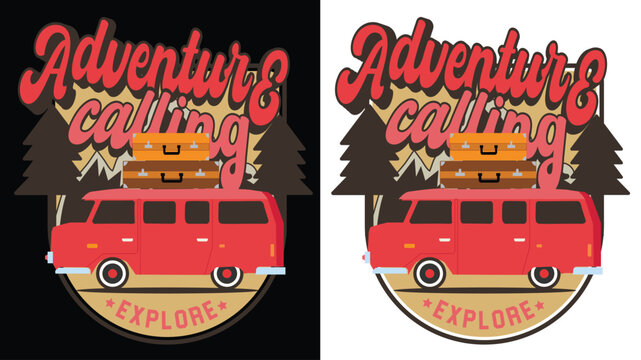 Retro haiking Vector t shirt design | Art & Illustration 2025 | Jubayed Hossan |