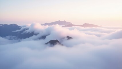 Fototapeta premium Mountains and Clouds at Dawn