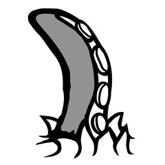 Tentacles octopus monster torn shirt alien ground Isolated Vector Graphic Design Illustration

