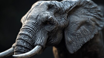 Elephant Portrait Close-up