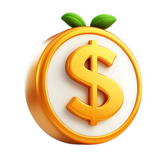 Obraz premium A gold dollar sign on transparent background PNG