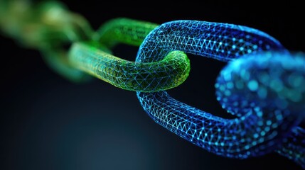 Obraz premium Abstract chain link, vibrant digital design
