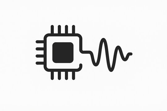 Neural implant processor icon bold design - Powered by Adobe