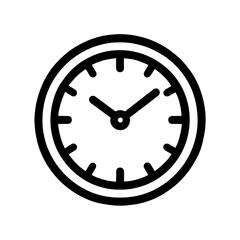 Bold Line Wall Clock Icon Simple, Flat Design Vector Illustration