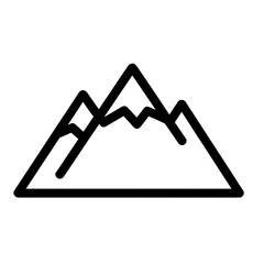 Bold Line Mountain Icon Flat Design Vector Illustration