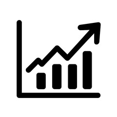Upward Trend Graph Bold Line Icon for Growth, Progress, and Success