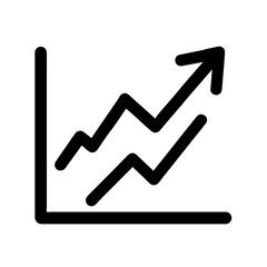 Bold Line Upward Trending Graph Icon Growth, Progress, Success