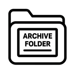 Bold Line Archive Folder Icon Flat Design Element for Digital Organization