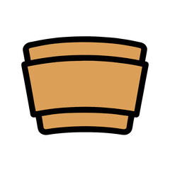Bold Line Icon Coffee Cup Sleeve - Flat Design Illustration