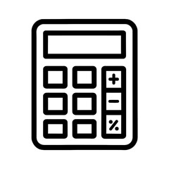 Bold Line Calculator Icon Flat Design Element for UI and UX