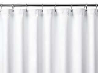 Shower Curtain Mockup, Blank White Bathroom Curtain Template Isolated