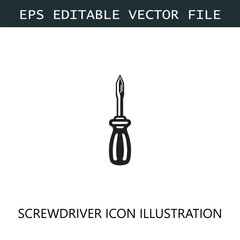 Fototapeta premium Screwdriver Icon Logo Vector Image in Black and White 